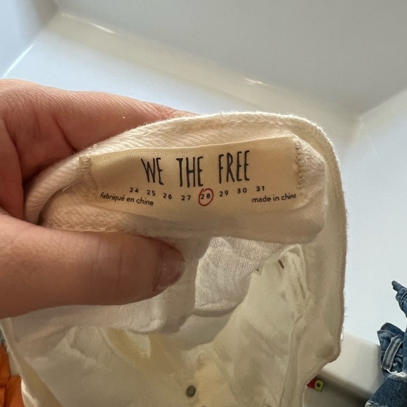 Free people good vibrations white denim cutoff shorts - Picture 4 of 4